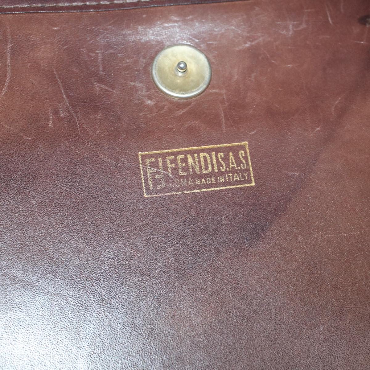 FENDI Zucca Canvas Shoulder Bag Brown 57555