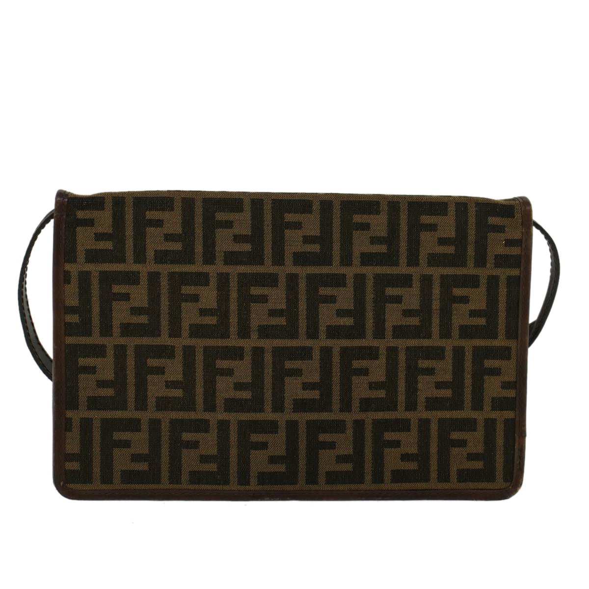 FENDI Zucca Canvas Shoulder Bag Brown 57555