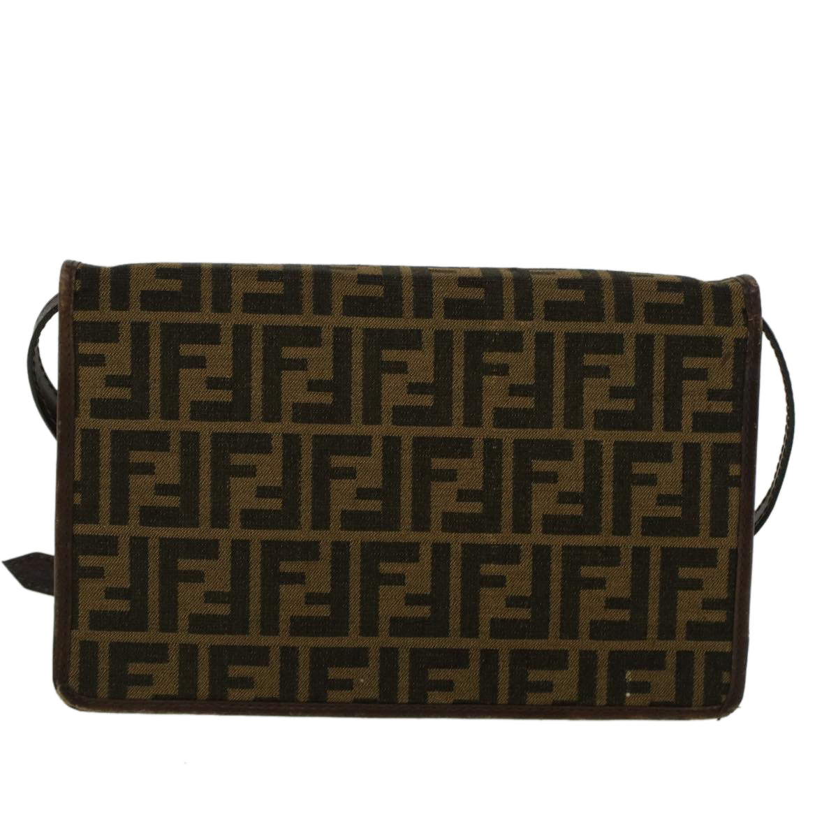 FENDI Zucca Canvas Shoulder Bag Brown 57555