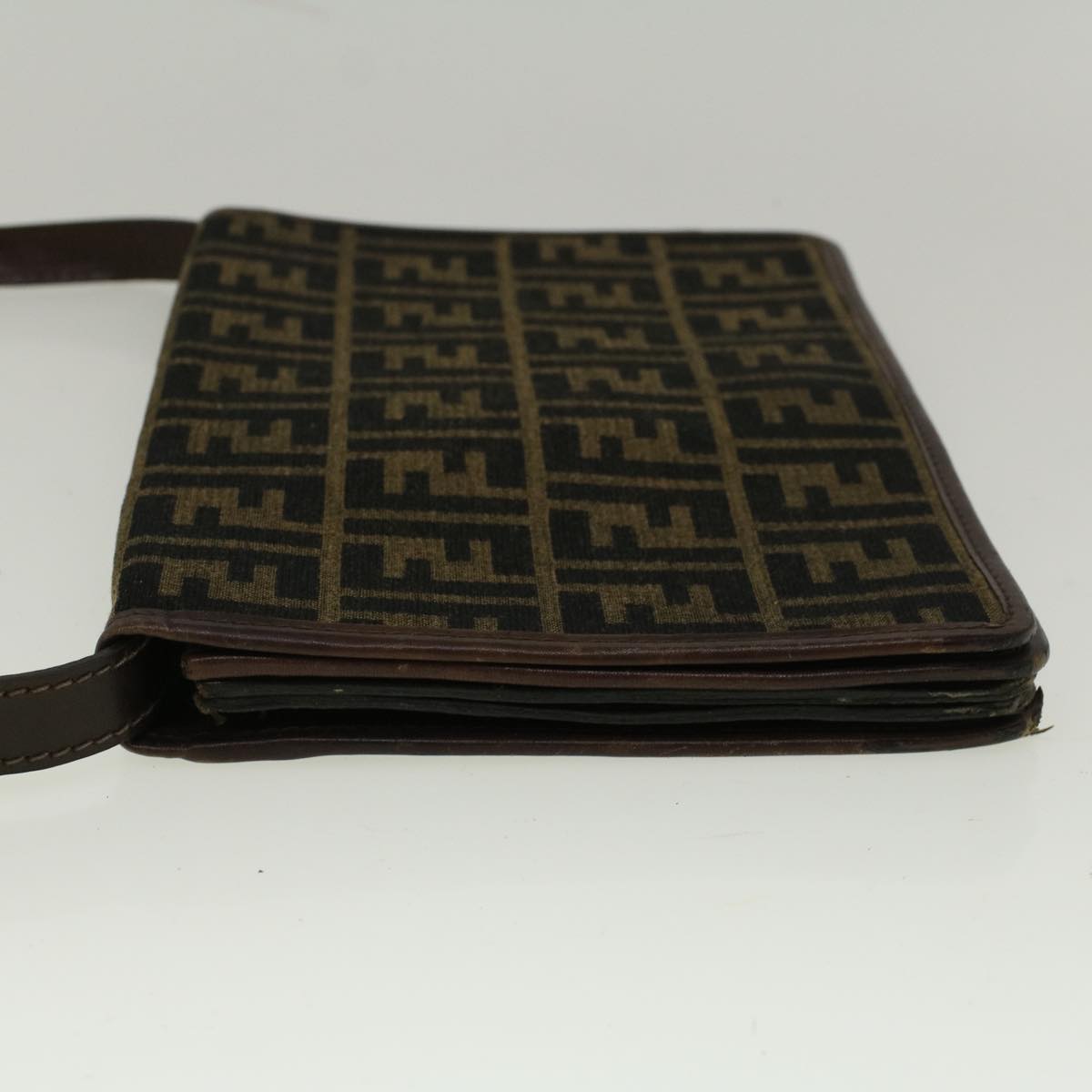 FENDI Zucca Canvas Shoulder Bag Brown 57555