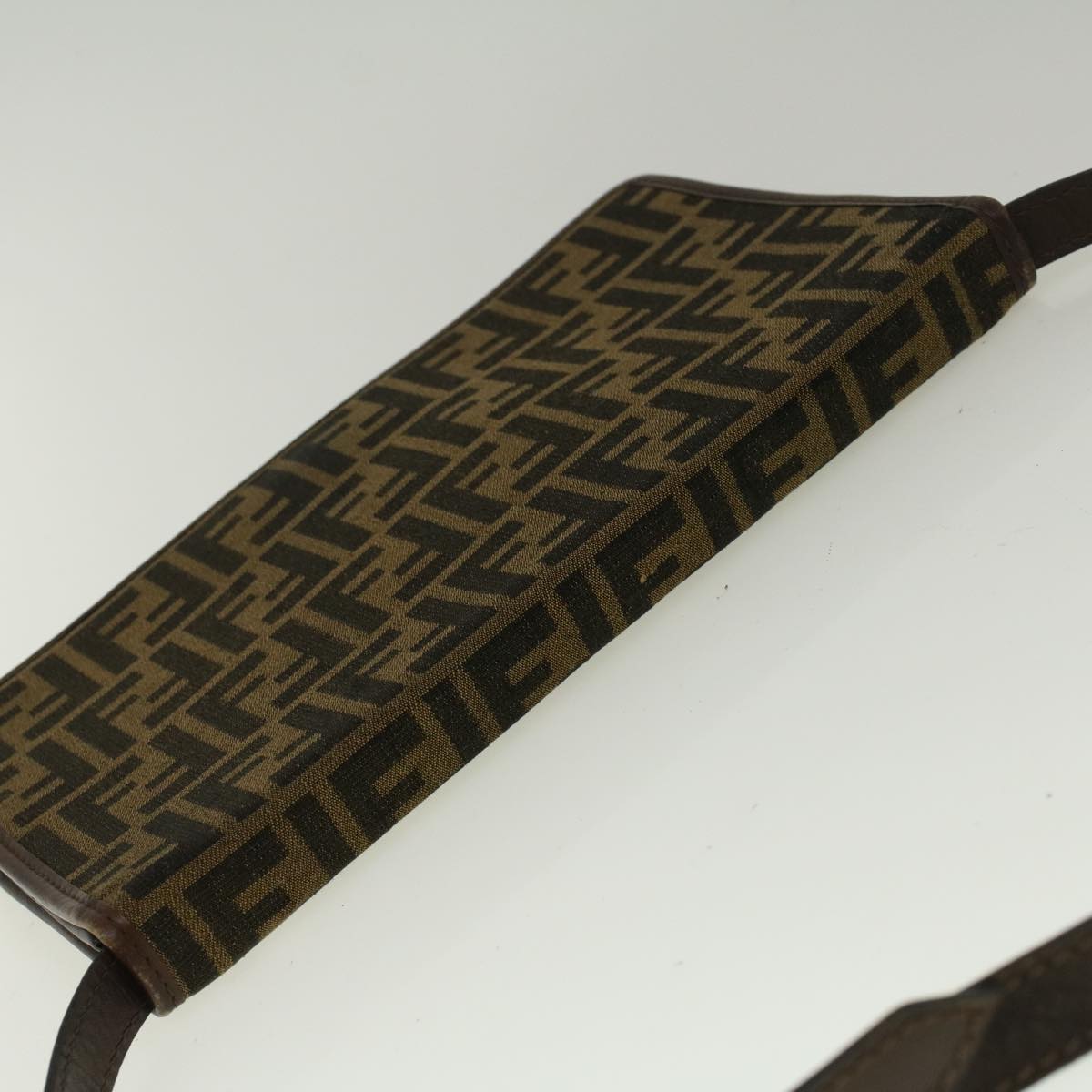 FENDI Zucca Canvas Shoulder Bag Brown 57555