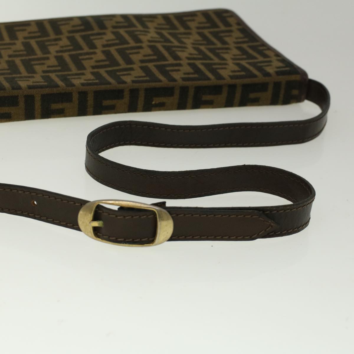 FENDI Zucca Canvas Shoulder Bag Brown 57555