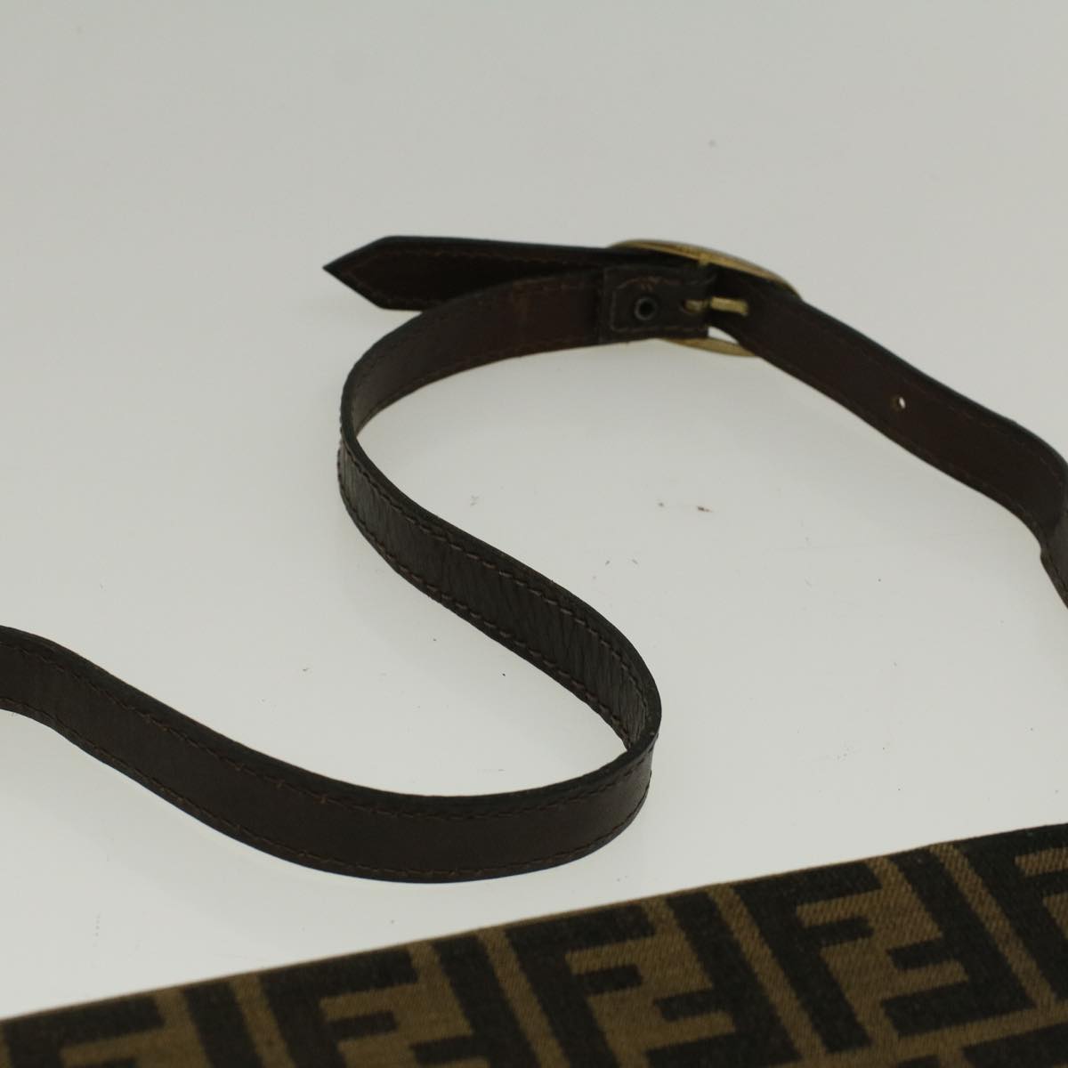 FENDI Zucca Canvas Shoulder Bag Brown 57555