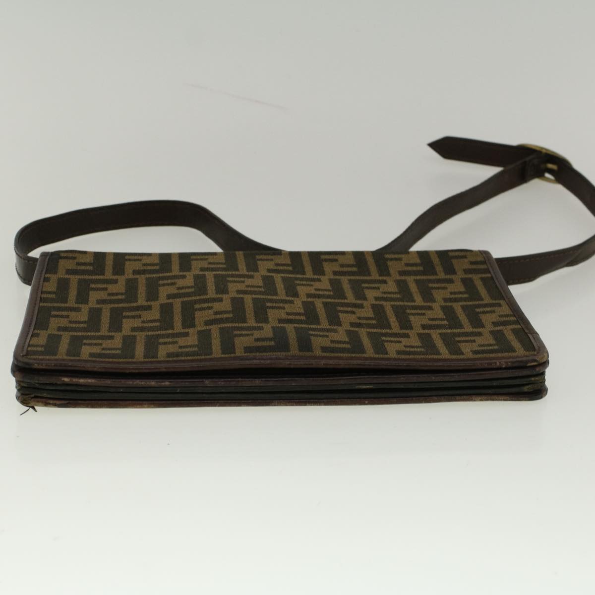 FENDI Zucca Canvas Shoulder Bag Brown 57555