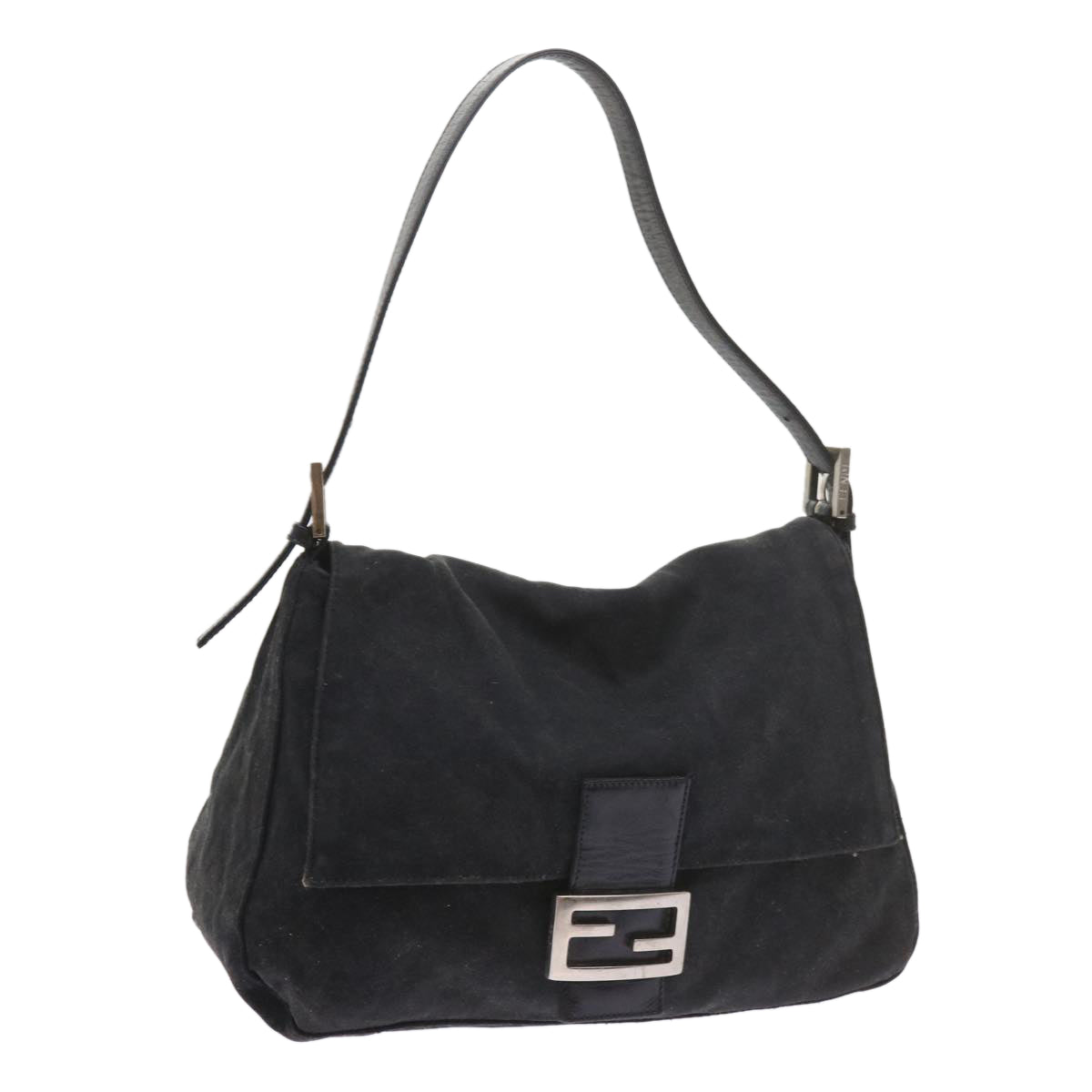 FENDI Mamma Baguette Shoulder Bag Nylon Black 57792