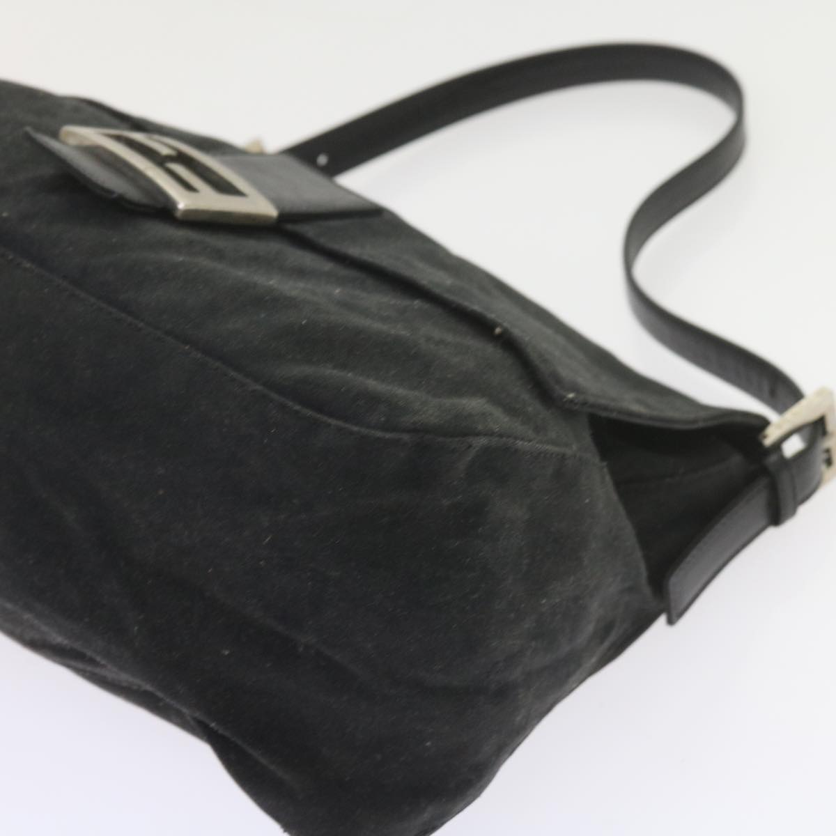 FENDI Mamma Baguette Shoulder Bag Nylon Black 57792
