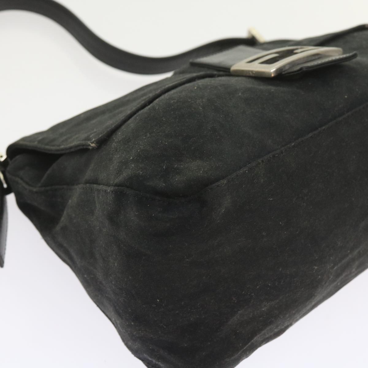 FENDI Mamma Baguette Shoulder Bag Nylon Black 57792