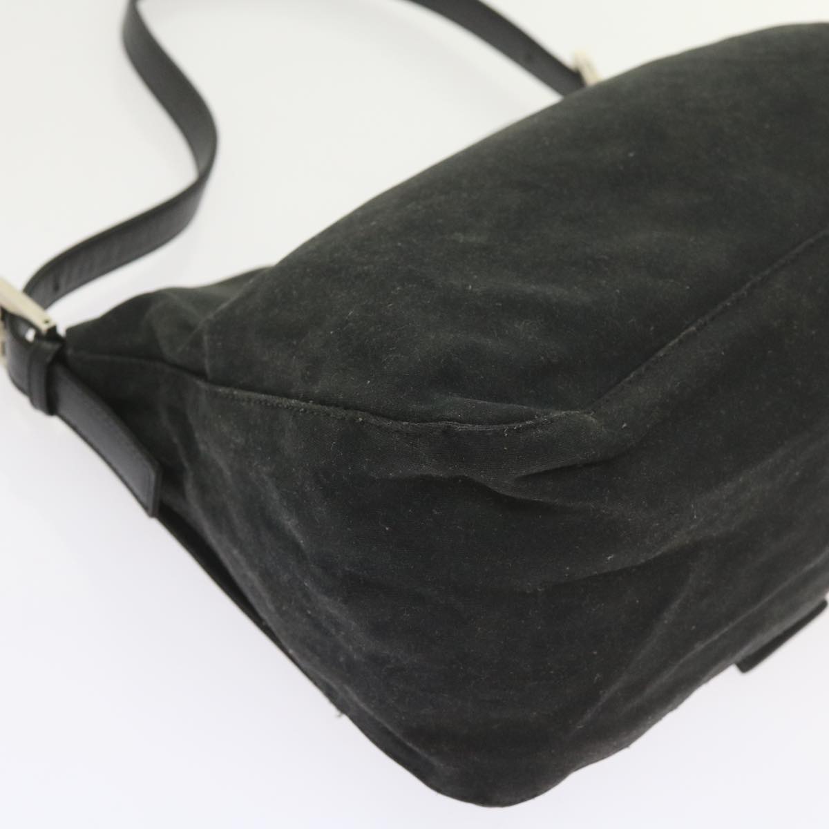 FENDI Mamma Baguette Shoulder Bag Nylon Black 57792