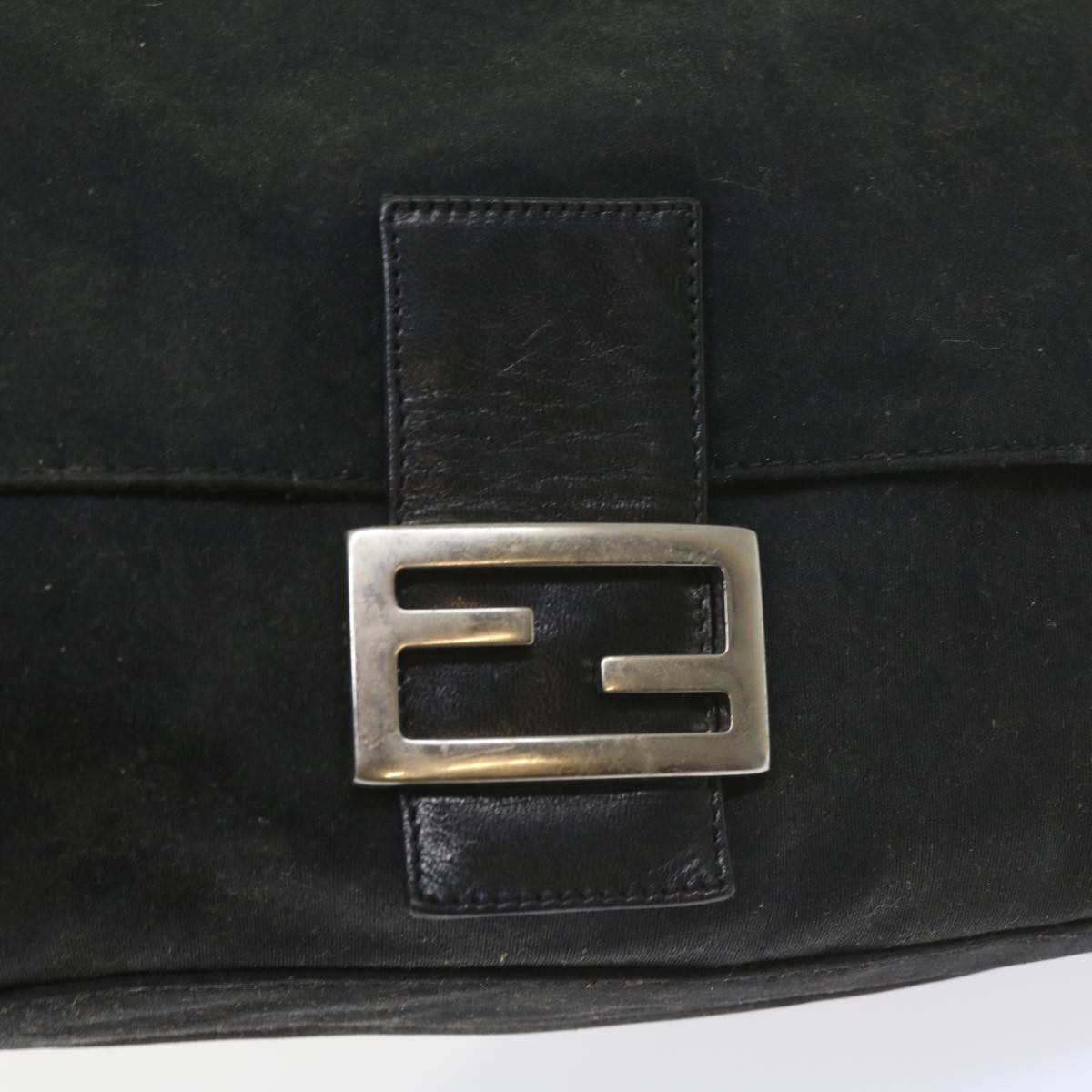 FENDI Mamma Baguette Shoulder Bag Nylon Black 57792