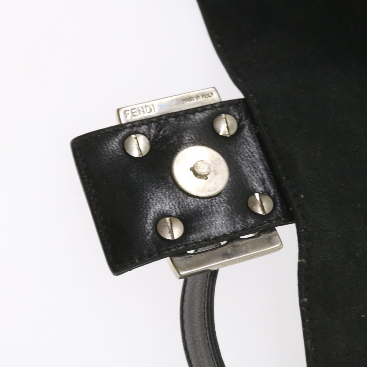 FENDI Mamma Baguette Shoulder Bag Nylon Black 57792