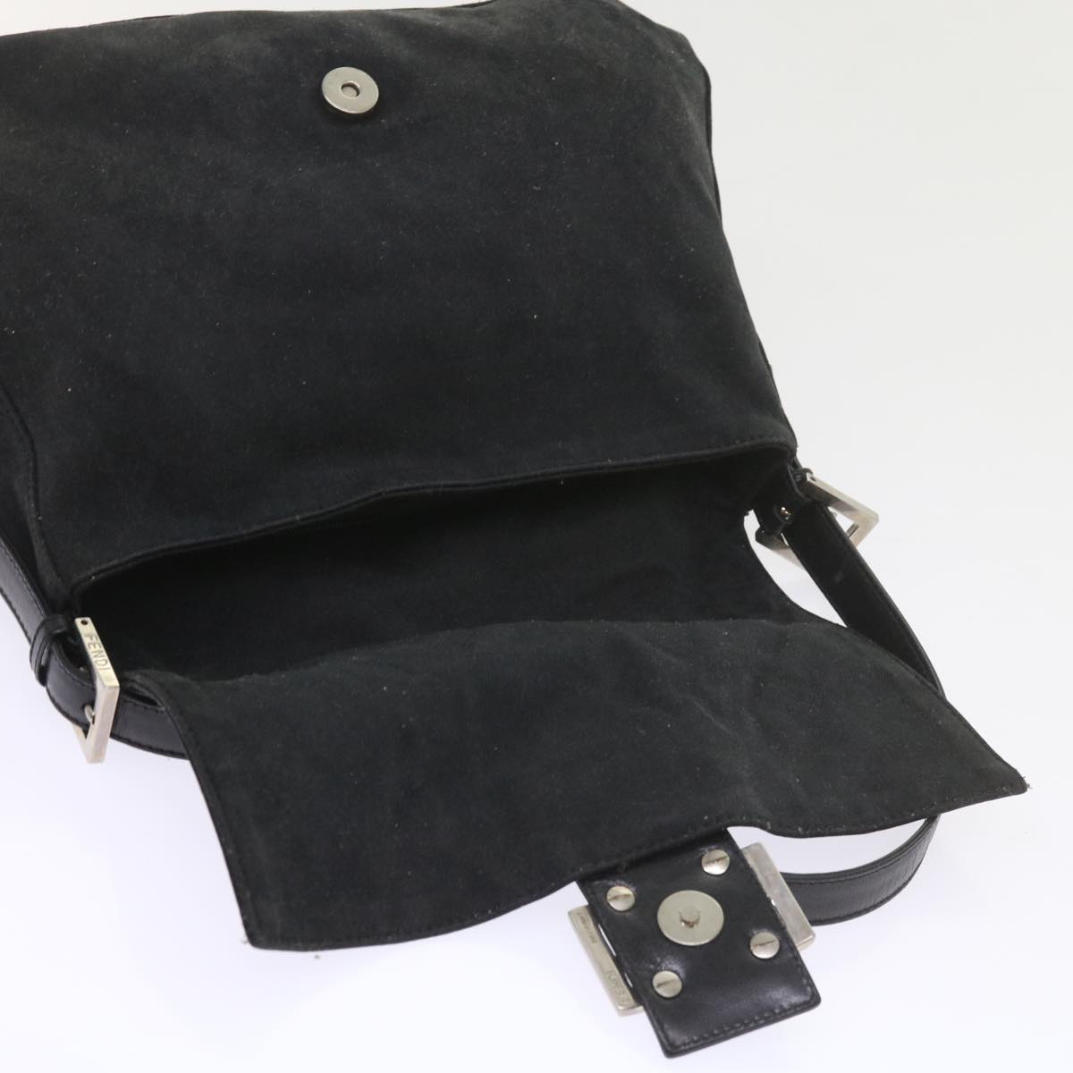 FENDI Mamma Baguette Shoulder Bag Nylon Black 57792