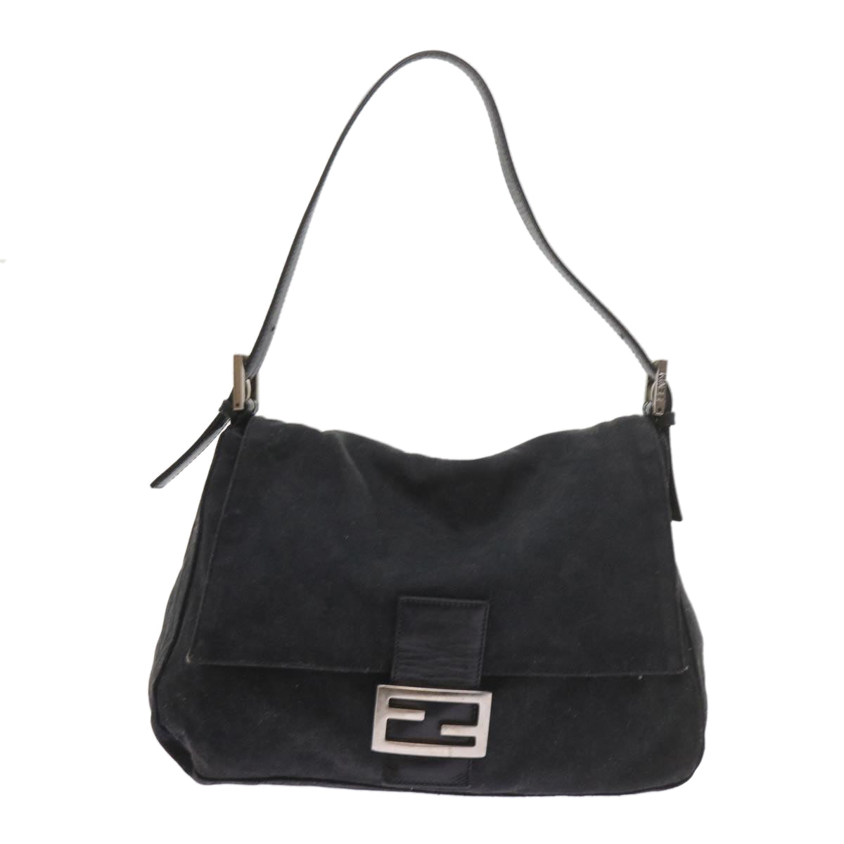 FENDI Mamma Baguette Shoulder Bag Nylon Black 57792