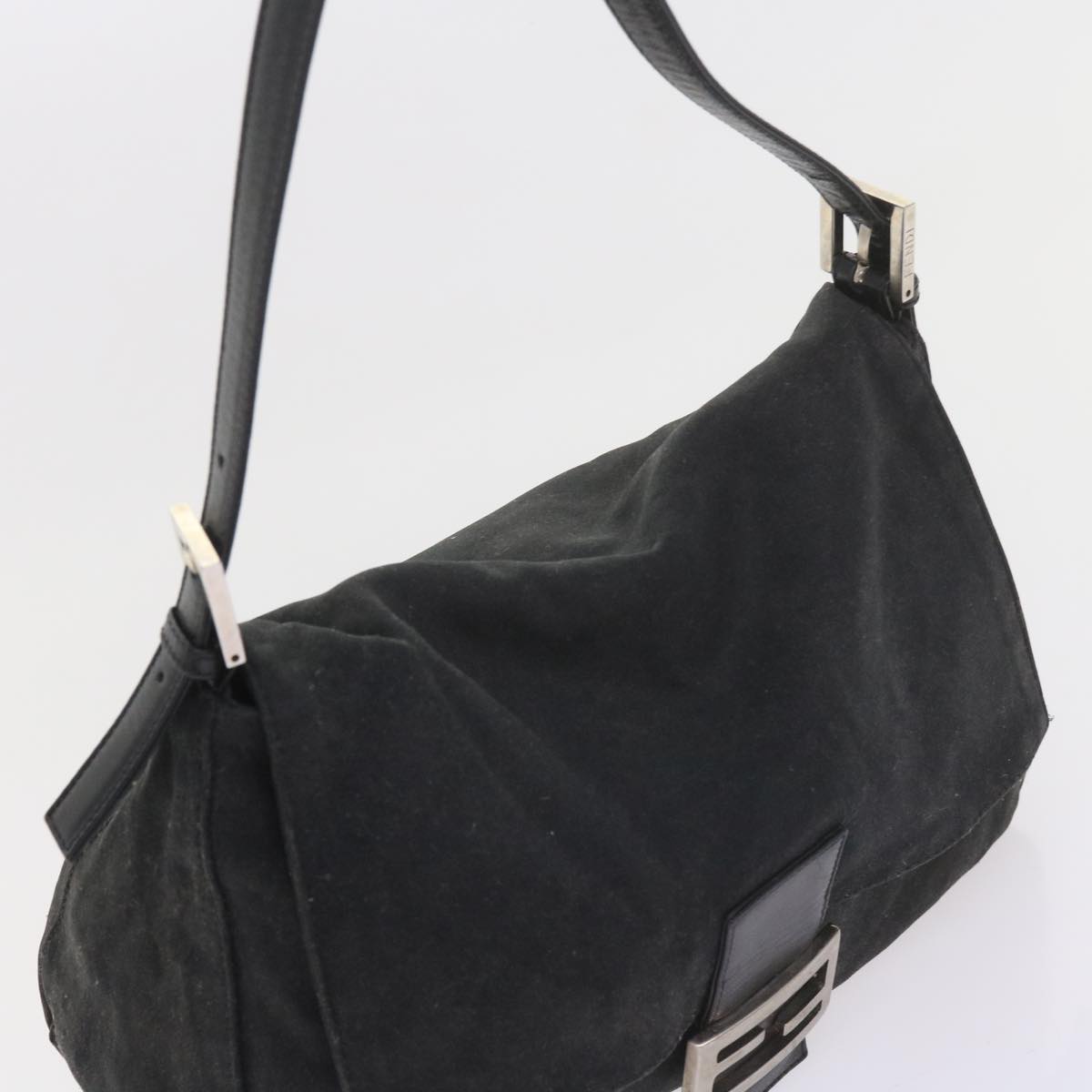 FENDI Mamma Baguette Shoulder Bag Nylon Black 57792