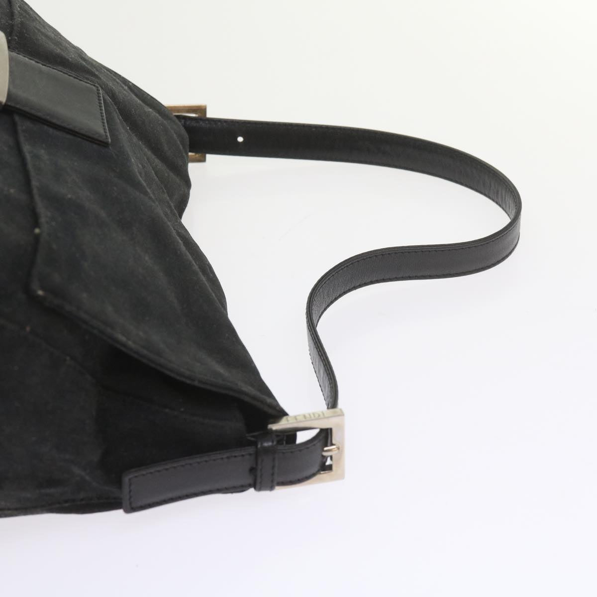 FENDI Mamma Baguette Shoulder Bag Nylon Black 57792