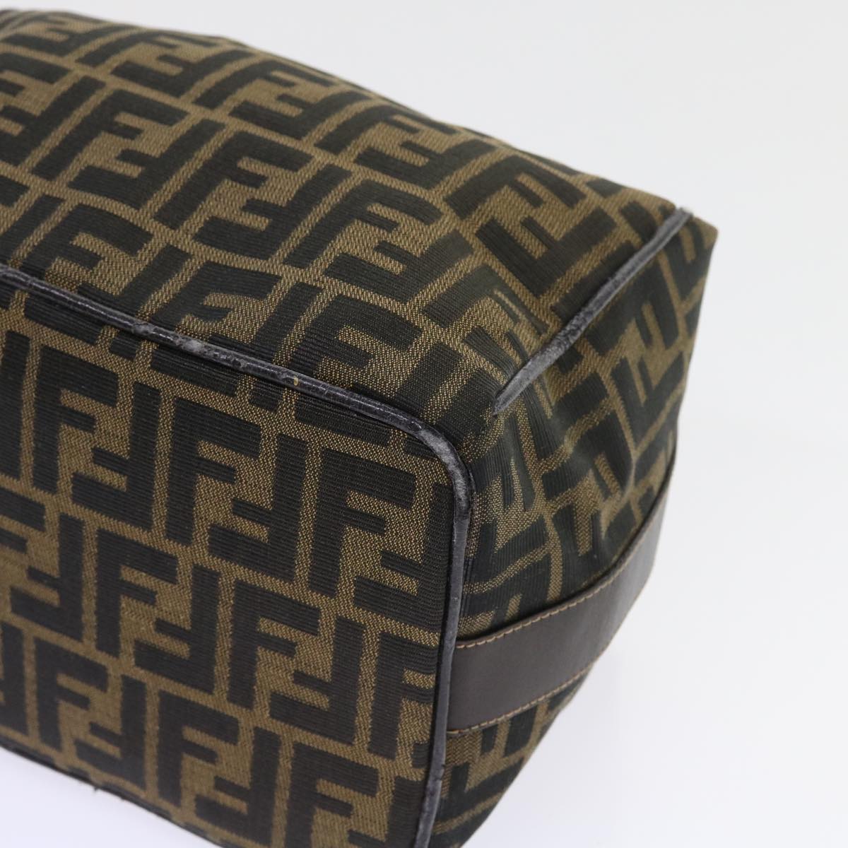 FENDI Zucca Canvas Vanity Cosmetic Pouch Black Brown 57793