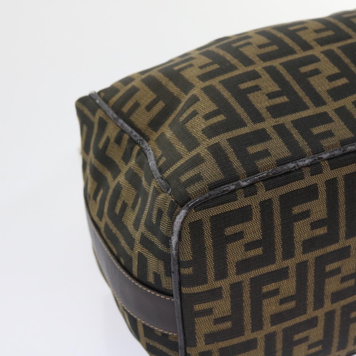 FENDI Zucca Canvas Vanity Cosmetic Pouch Black Brown 57793