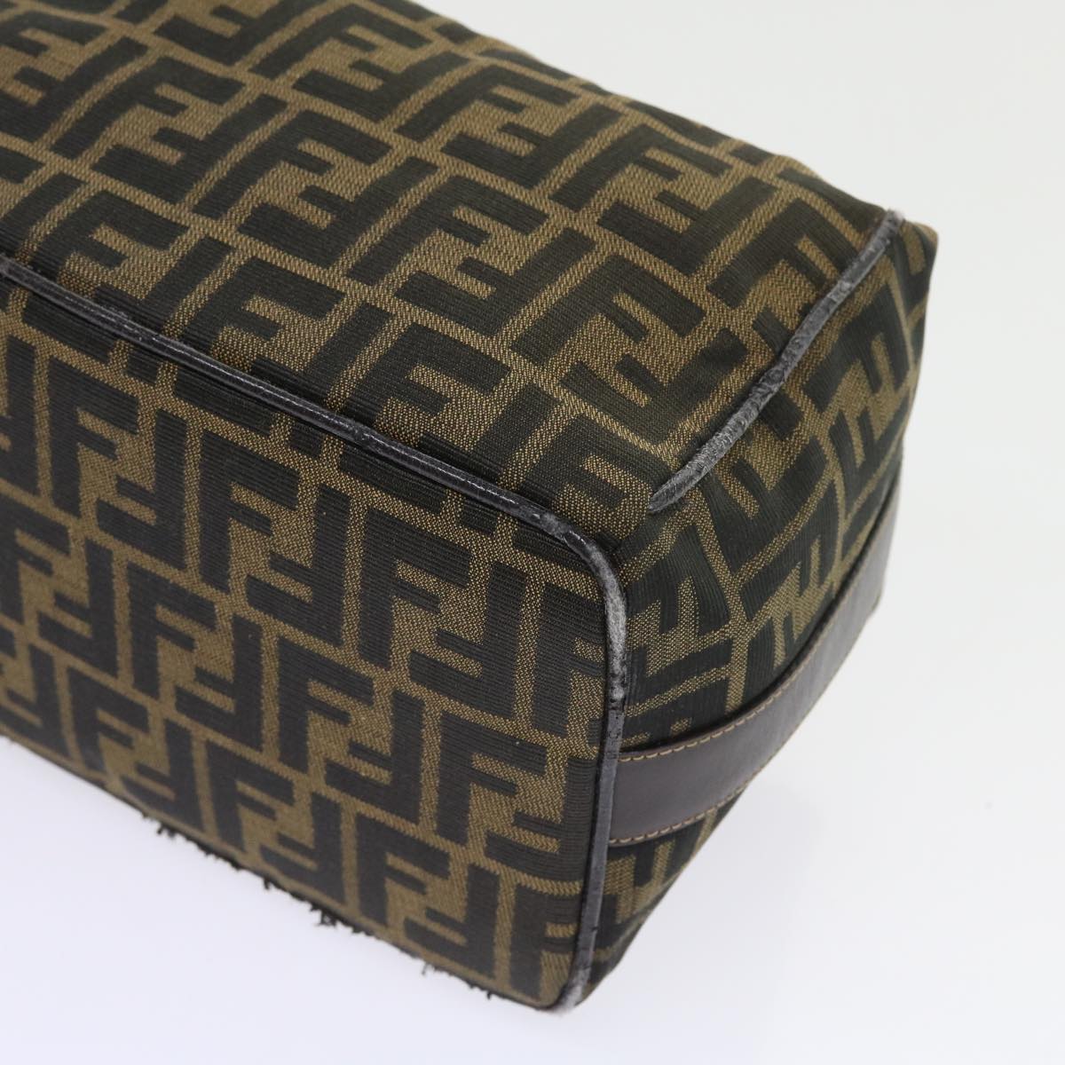 FENDI Zucca Canvas Vanity Cosmetic Pouch Black Brown 57793