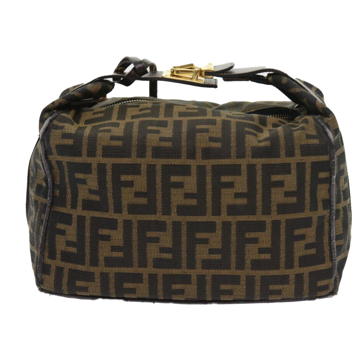 FENDI Zucca Canvas Vanity Cosmetic Pouch Black Brown 57793