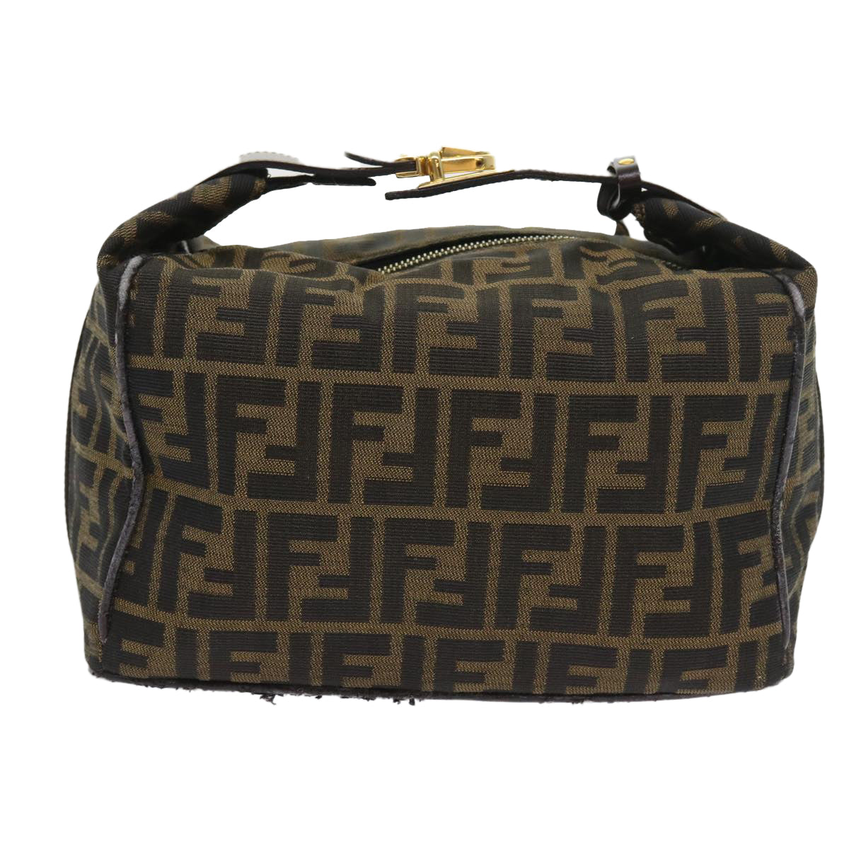 FENDI Zucca Canvas Vanity Cosmetic Pouch Black Brown 57793