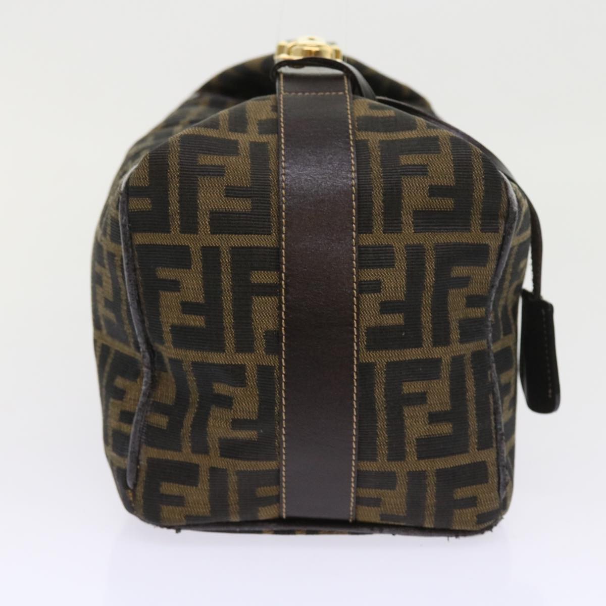 FENDI Zucca Canvas Vanity Cosmetic Pouch Black Brown 57793