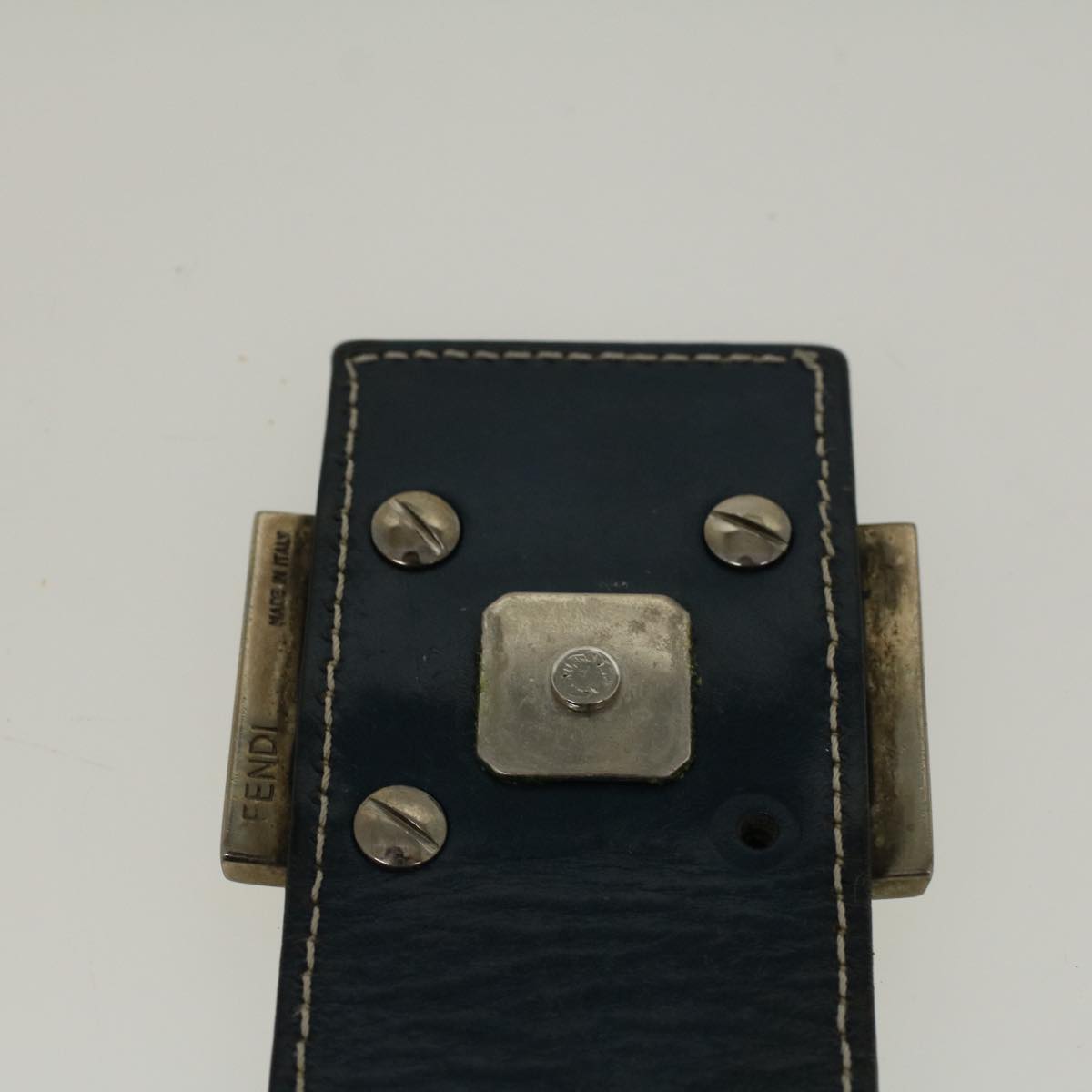 FENDI Zucchino Canvas Mamma Baguette Hand Bag Navy 57794