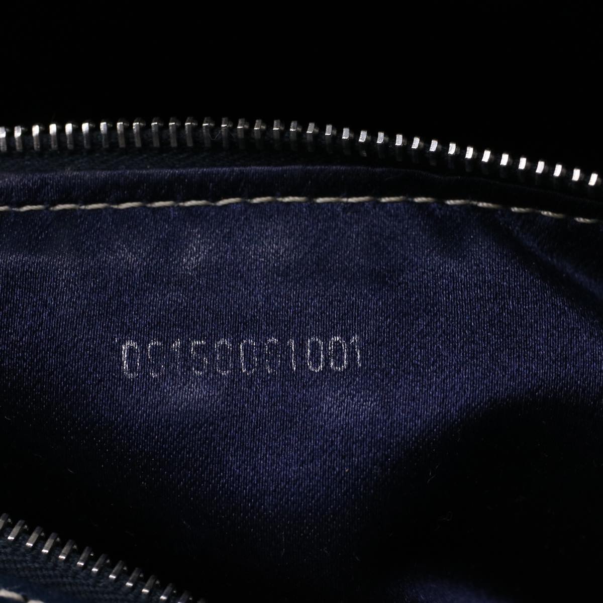 FENDI Zucchino Canvas Mamma Baguette Hand Bag Navy 57794