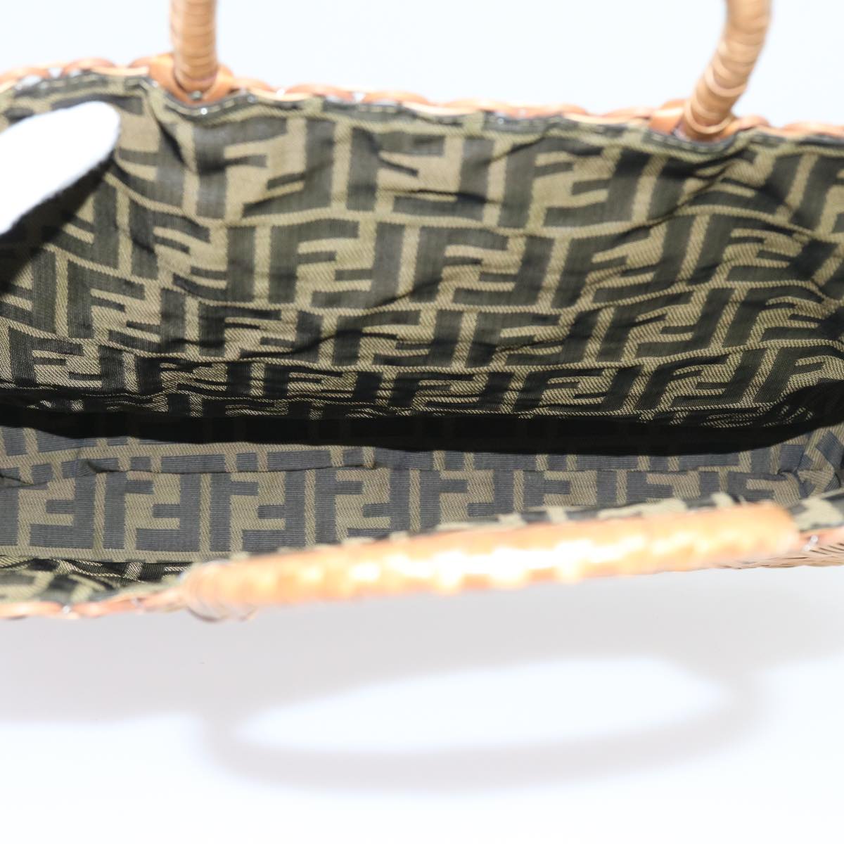 FENDI Hand Bag Wicker Brown 57804