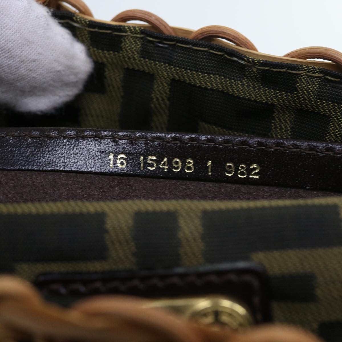 FENDI Hand Bag Wicker Brown 57804