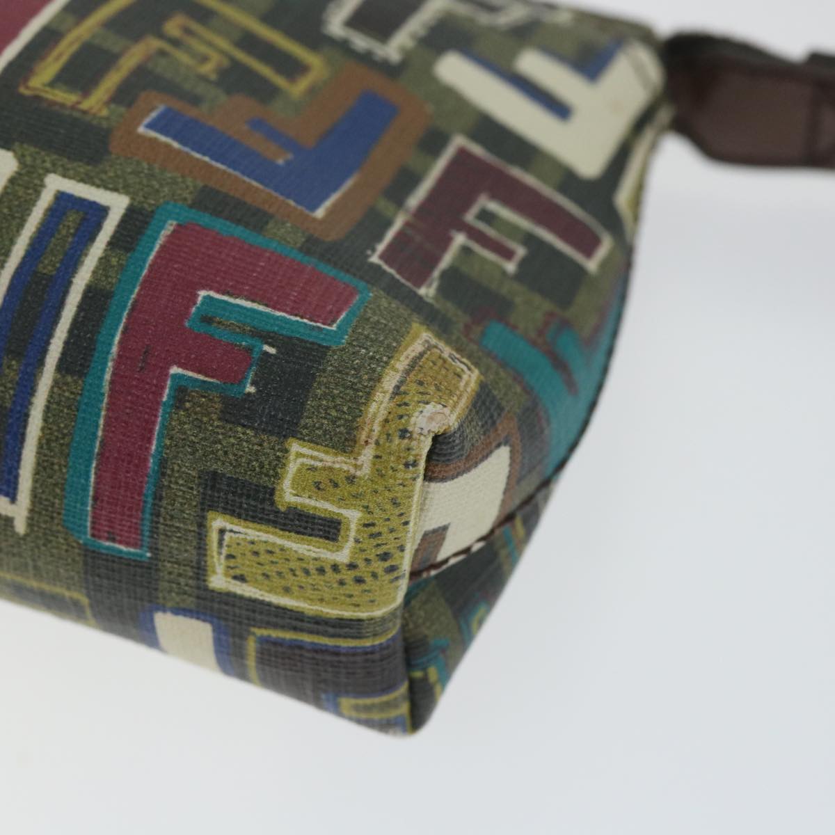 FENDI Zucca Canvas Accessory Pouch Brown Black 57940