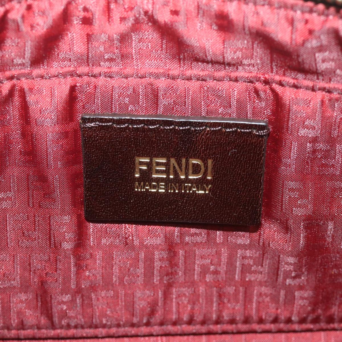 FENDI Zucca Canvas Accessory Pouch Brown Black 57940