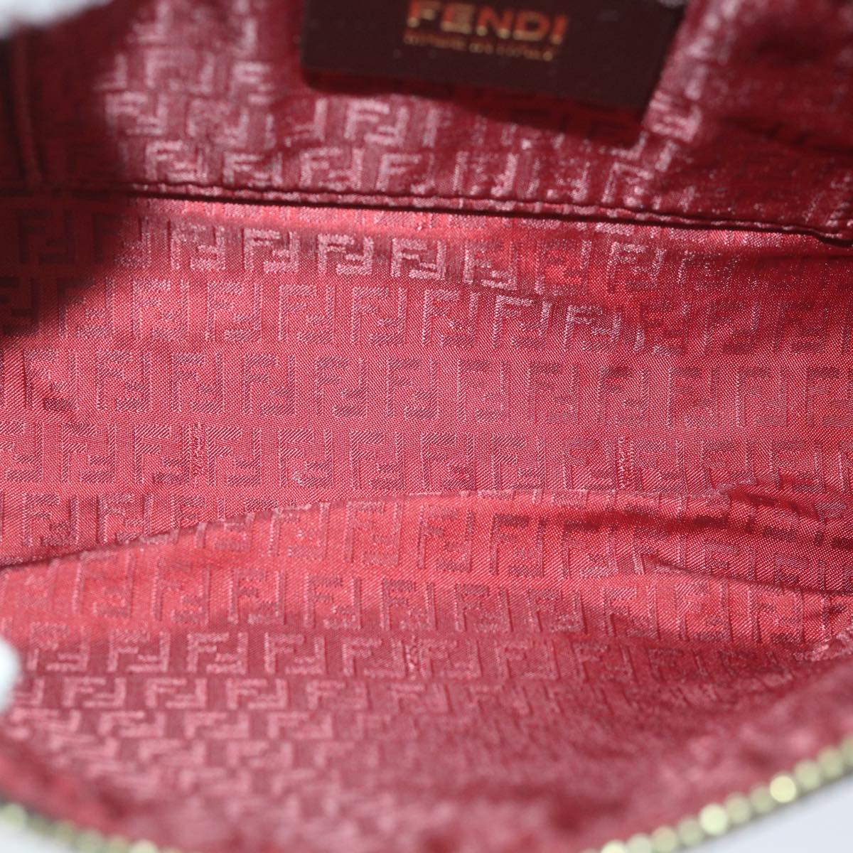 FENDI Zucca Canvas Accessory Pouch Brown Black 57940