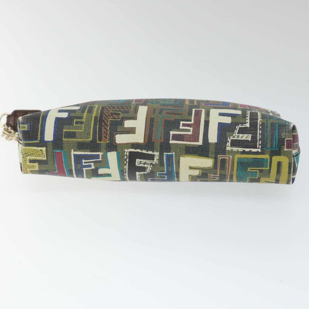 FENDI Zucca Canvas Accessory Pouch Brown Black 57940