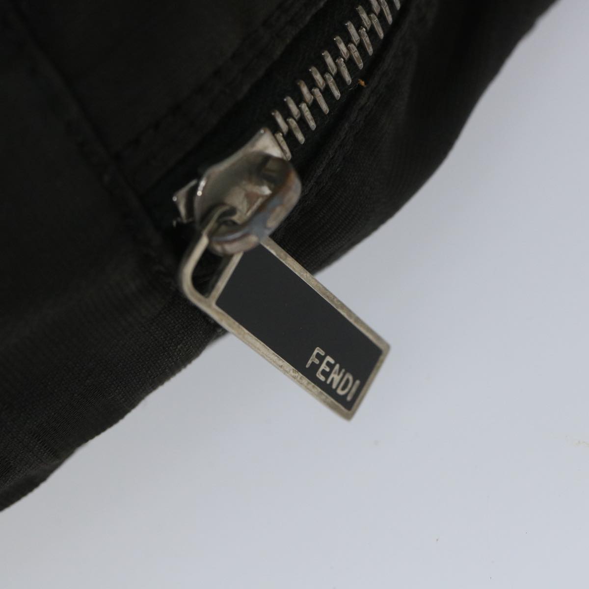 FENDI Zucca Canvas Hand Bag Nylon Black 58064