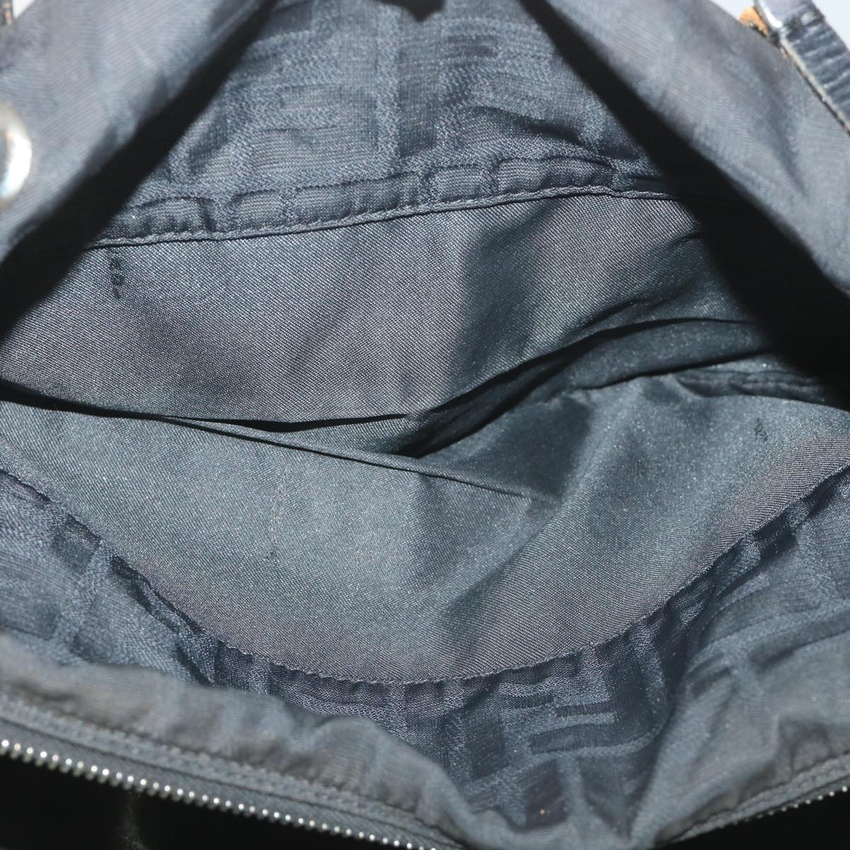 FENDI Zucca Canvas Hand Bag Nylon Black 58064