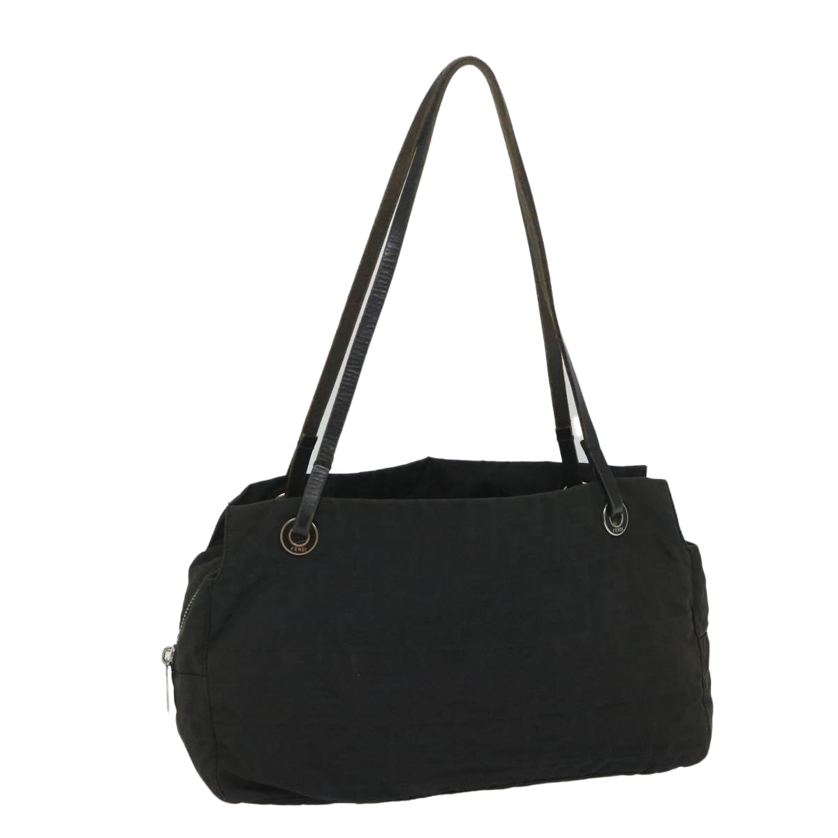 FENDI Zucca Canvas Hand Bag Nylon Black 58064