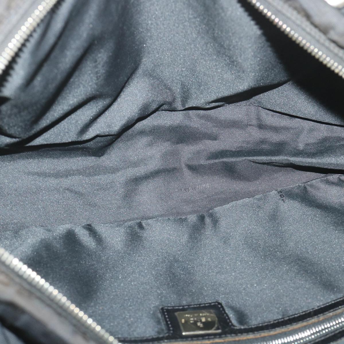 FENDI Zucca Canvas Hand Bag Nylon Black 58064