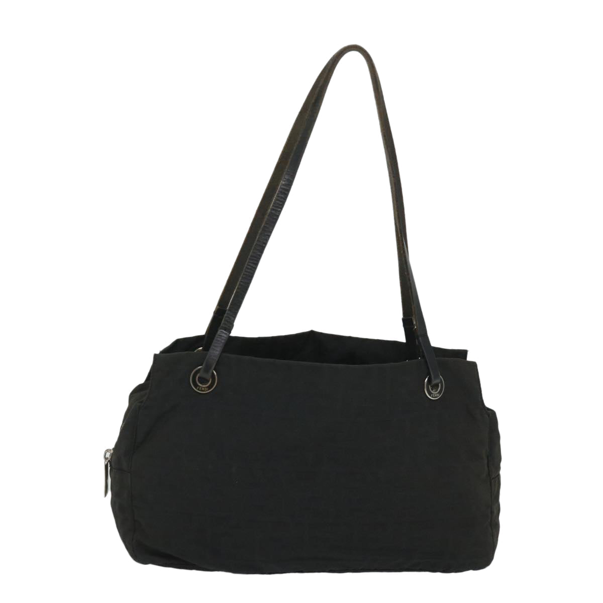 FENDI Zucca Canvas Hand Bag Nylon Black 58064
