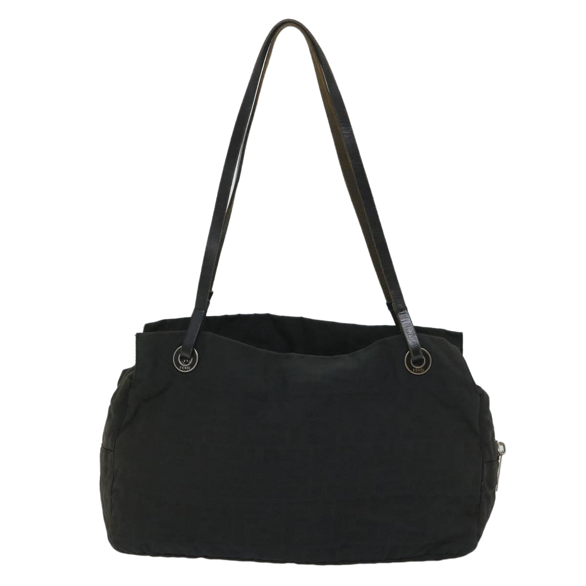 FENDI Zucca Canvas Hand Bag Nylon Black 58064