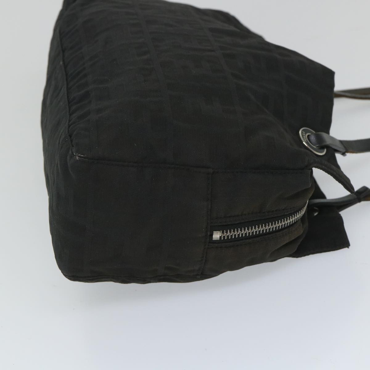 FENDI Zucca Canvas Hand Bag Nylon Black 58064