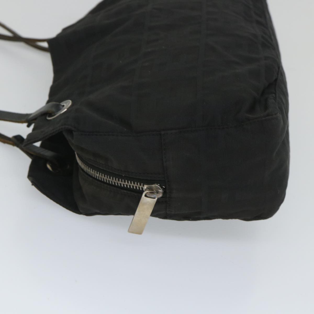 FENDI Zucca Canvas Hand Bag Nylon Black 58064