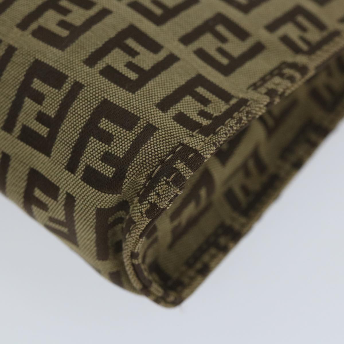 FENDI Zucchino Canvas Pouch Nylon Brown 58120