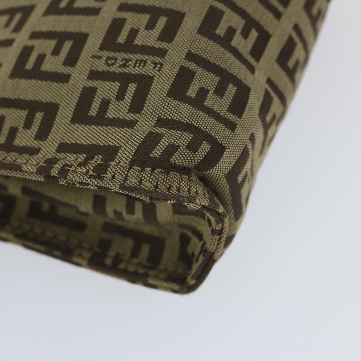 FENDI Zucchino Canvas Pouch Nylon Brown 58120