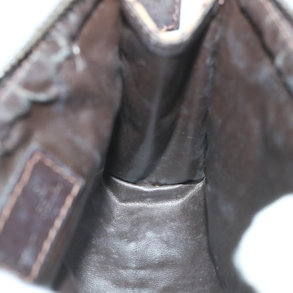 FENDI Zucchino Canvas Pouch Nylon Brown 58120