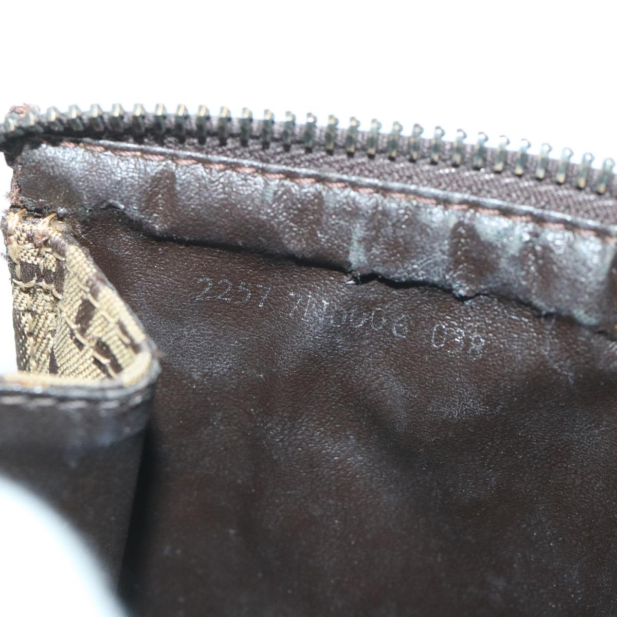 FENDI Zucchino Canvas Pouch Nylon Brown 58120