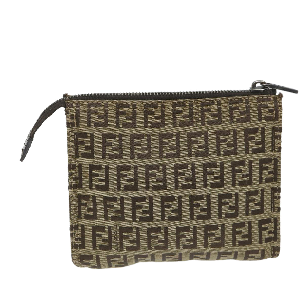 FENDI Zucchino Canvas Pouch Nylon Brown 58120