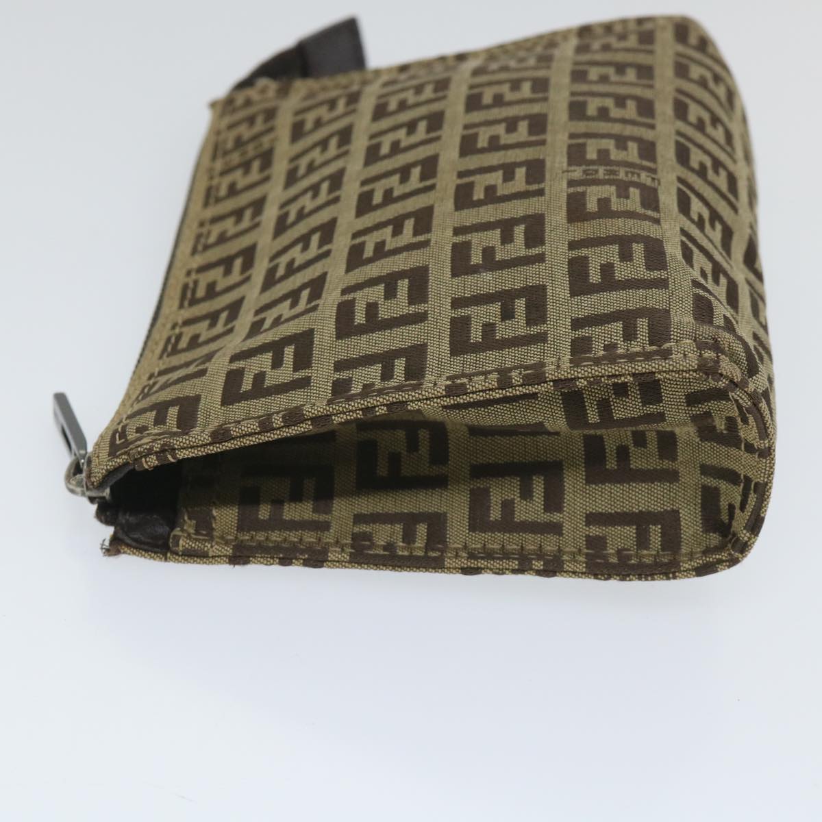 FENDI Zucchino Canvas Pouch Nylon Brown 58120