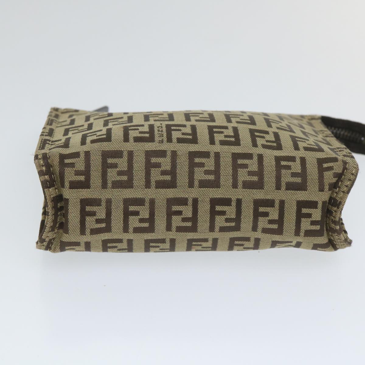 FENDI Zucchino Canvas Pouch Nylon Brown 58120
