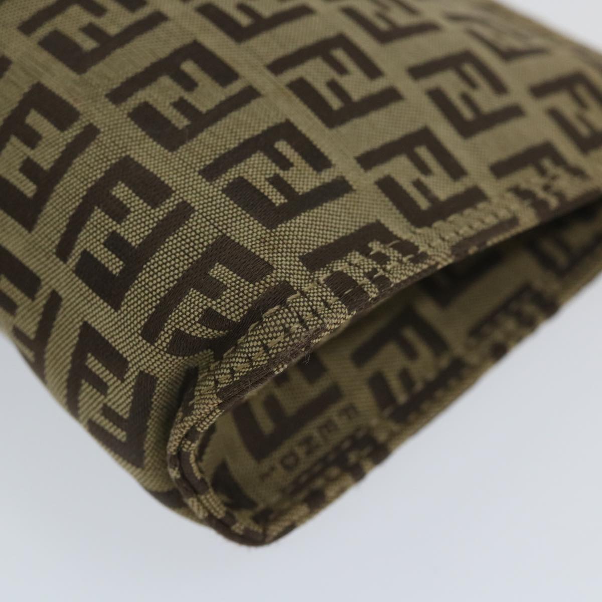 FENDI Zucchino Canvas Pouch Nylon Brown 58120