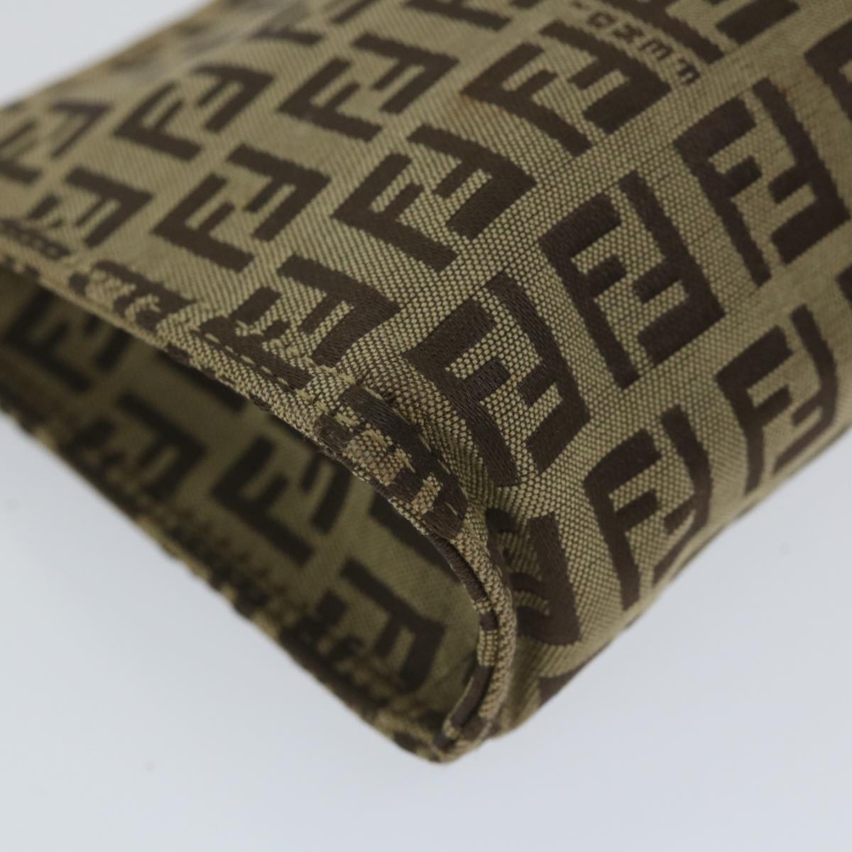 FENDI Zucchino Canvas Pouch Nylon Brown 58120