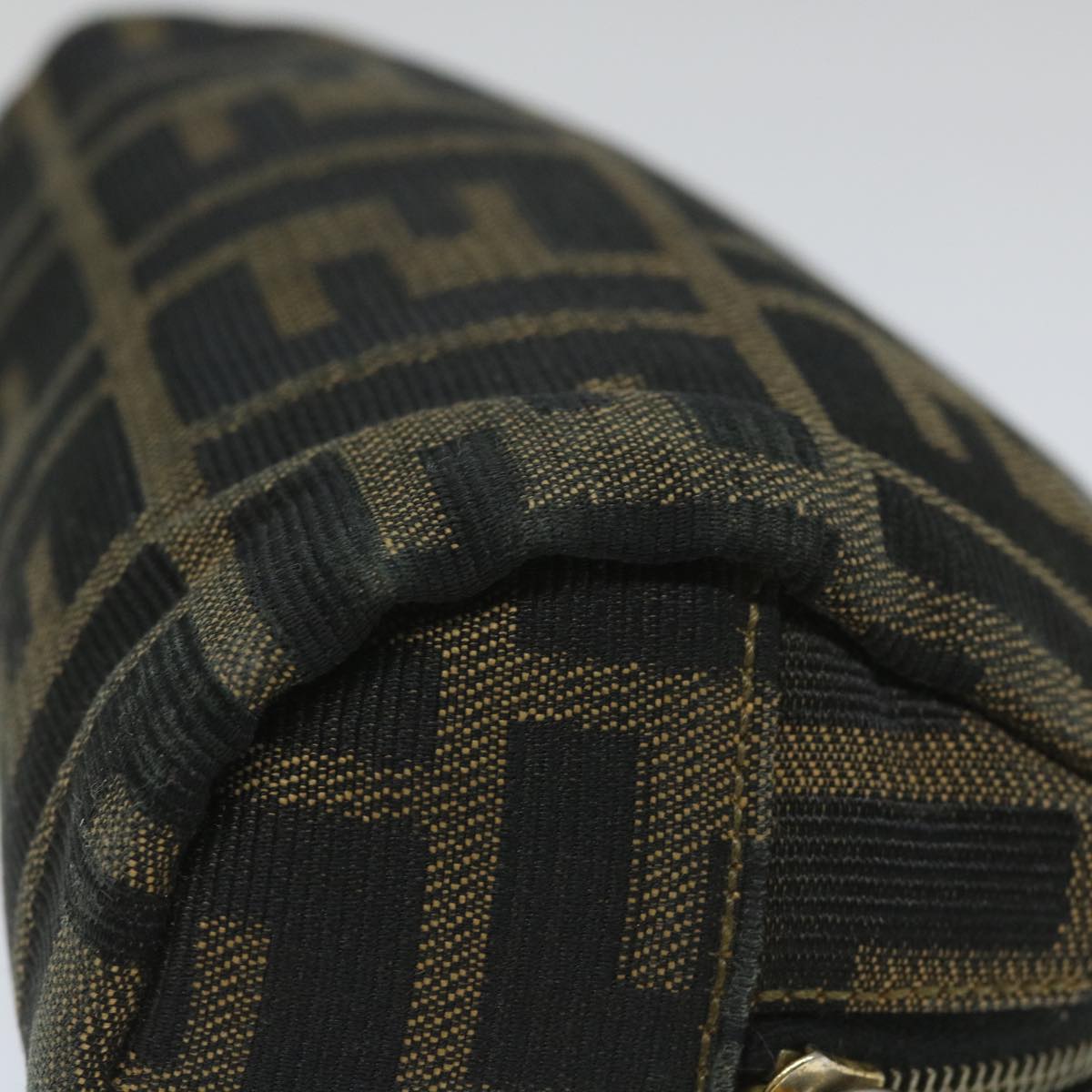 FENDI Zucca Canvas Pouch Nylon Brown Black 58128
